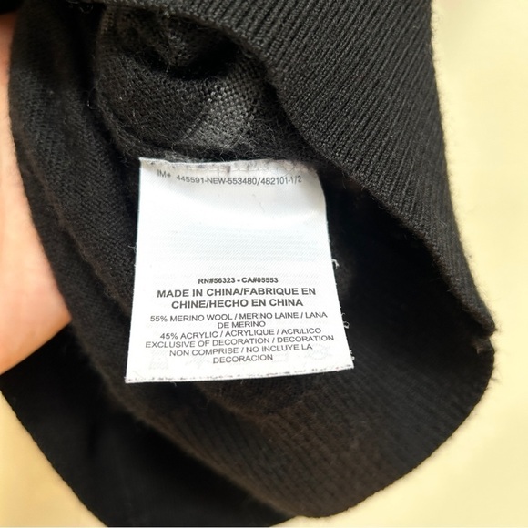 Nike Merino Wool Golf Performance Sweater Black Grey Stripe, Size Medium - Picture 11 of 11